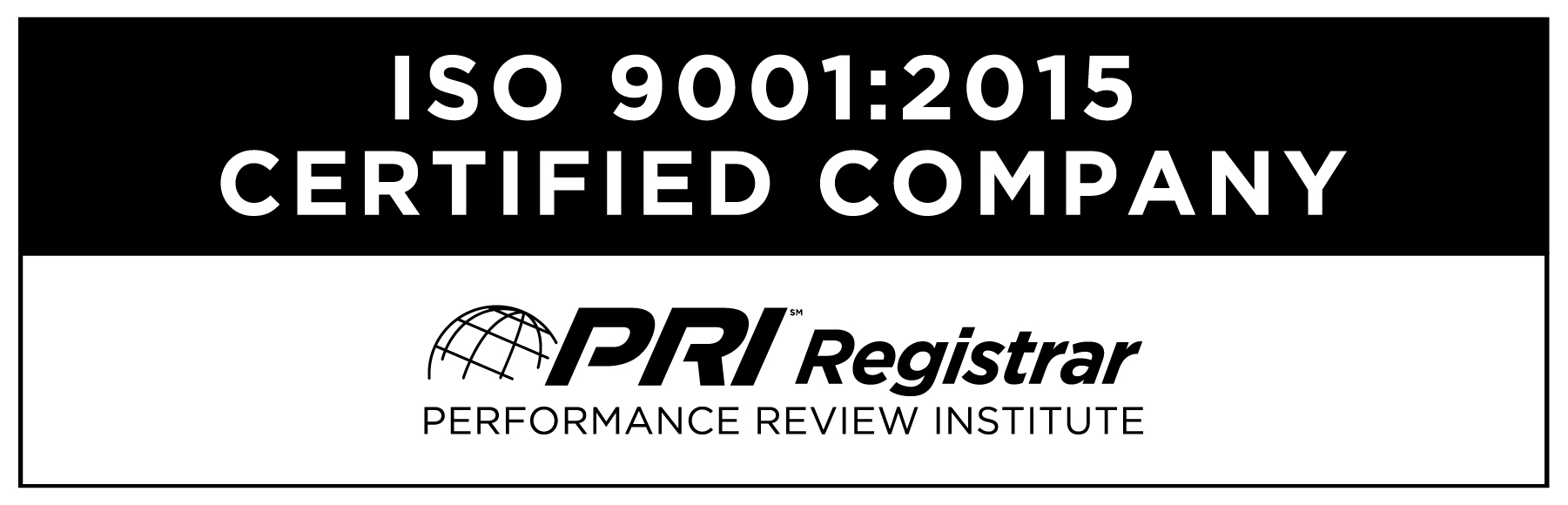 ISO 9001:2015 Certified Company | PRI Registrar Performance Review Institute